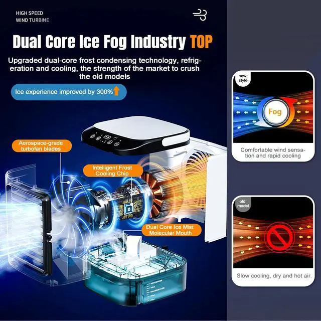 Alt view image 4 of 7 - Personal Air Conditioner Cooler Fan Portable Mini Space Cooler 3-Speed Settings