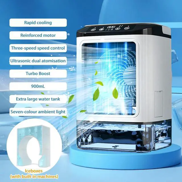 Alt view image 6 of 7 - Personal Air Conditioner Cooler Fan Portable Mini Space Cooler 3-Speed Settings
