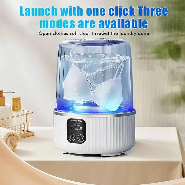 Alt view image 5 of 7 - Mini Washing Machine 4000mAh Rechargeable Portable Underwear Washing Machine