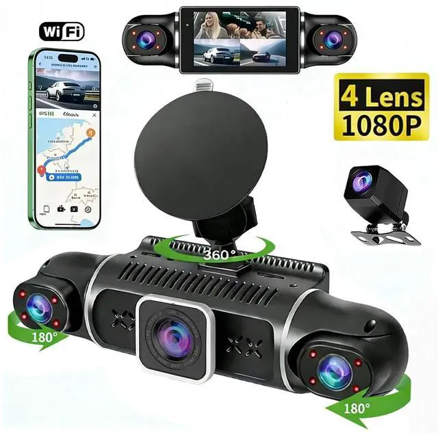 Main image of 360° View 4 Channels FHD 1080P Car Dash Cam Front/Rear/Left/Right w/ Camera