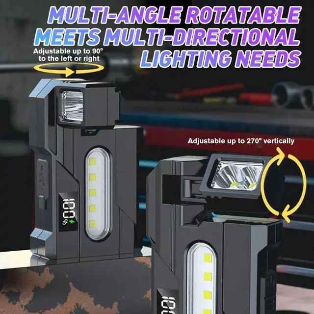 Alt view image 2 of 7 - Mini Flashlight LED COB EDC Magnetic Work Torch Light USB Rechargeable Portable