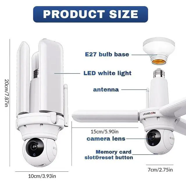 Alt view image 4 of 7 - 2-in-1 LED Garage Light Wifi App Smart Security WiFi Motion Sensor Floodlight
