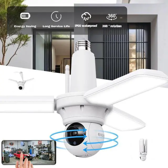 Alt view image 3 of 7 - 2-in-1 LED Garage Light Wifi App Smart Security WiFi Motion Sensor Floodlight