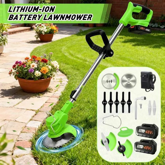 Main image of Cordless String Trimmer Electric Edger Weed Grass Eater Lawn Cutter +2 Batteries