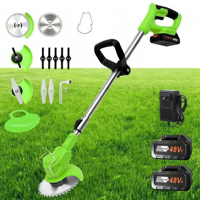 Alt view image 2 of 7 - Cordless String Trimmer Electric Edger Weed Grass Eater Lawn Cutter +2 Batteries