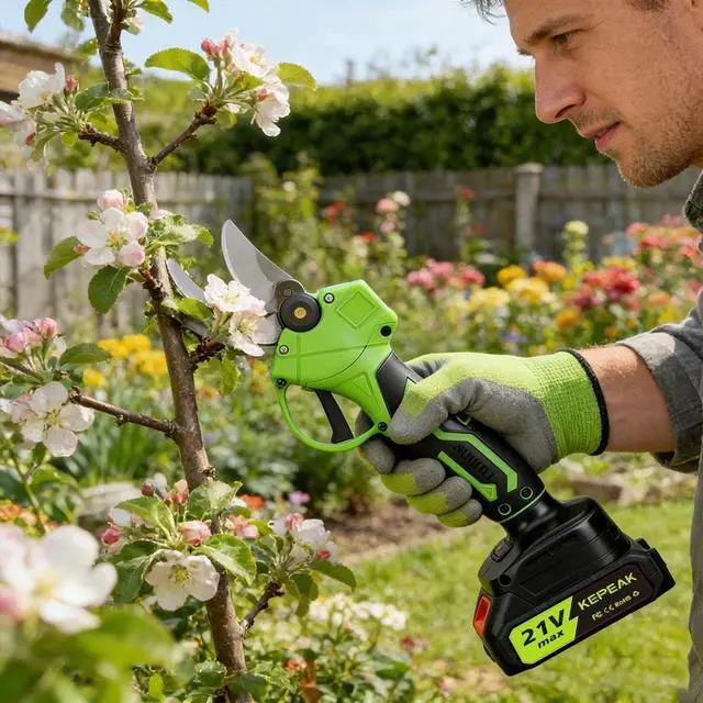 Alt view image 2 of 7 - Electric Cordless Branch Scissors 30mm Pruning Shear Pruner Garden Cutter 800W