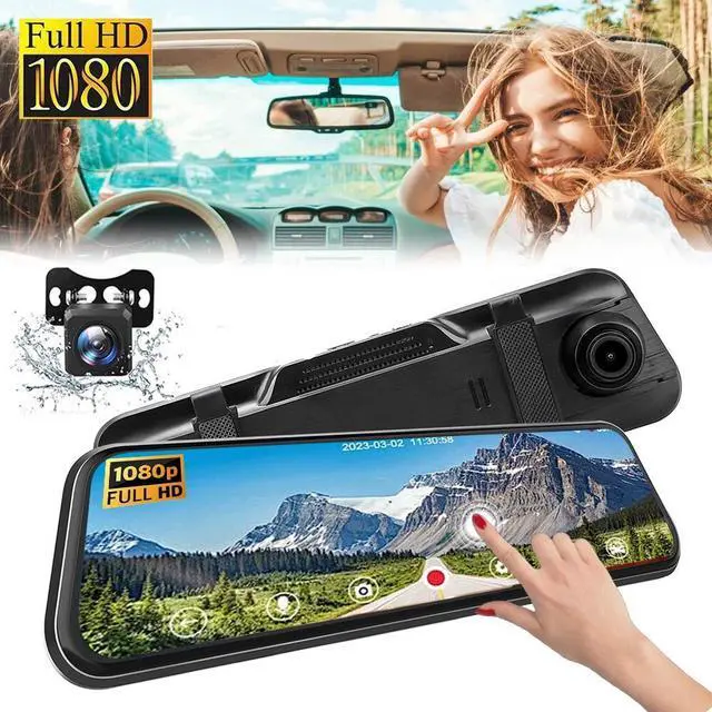 Main image of 10 inch 1080P Car Dual Dash Cam Rear View Mirror Camera Video Recorder G-sensor