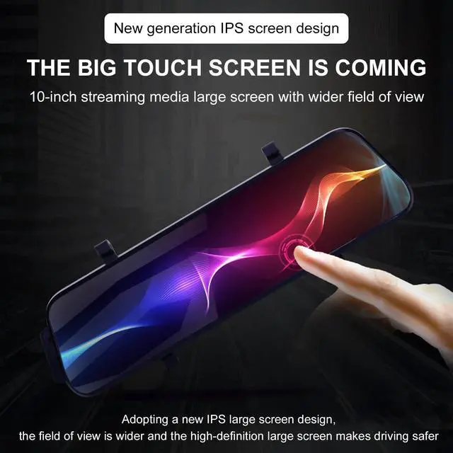 Alt view image 5 of 7 - 10 inch 1080P Car Dual Dash Cam Rear View Mirror Camera Video Recorder G-sensor