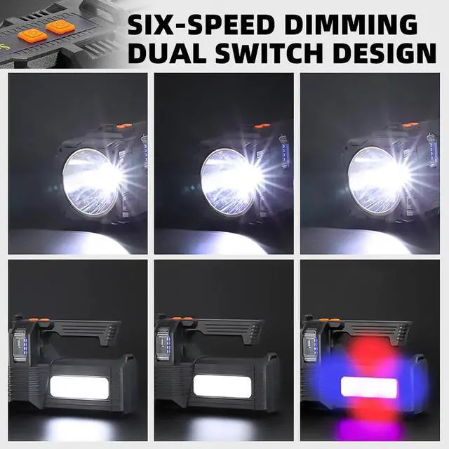 Alt view image 7 of 7 - Super Bright Solar LED Searchlight USB Rechargeable Handheld Flashlight Lamp