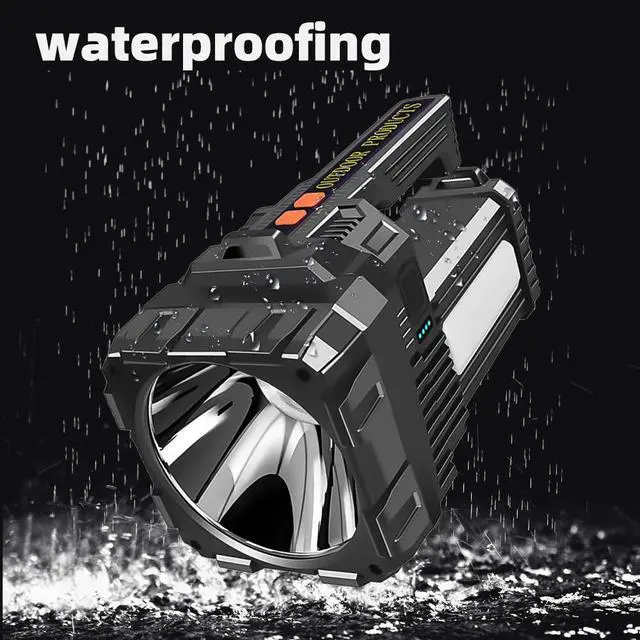 Alt view image 5 of 7 - Super Bright Solar LED Searchlight USB Rechargeable Handheld Flashlight Lamp