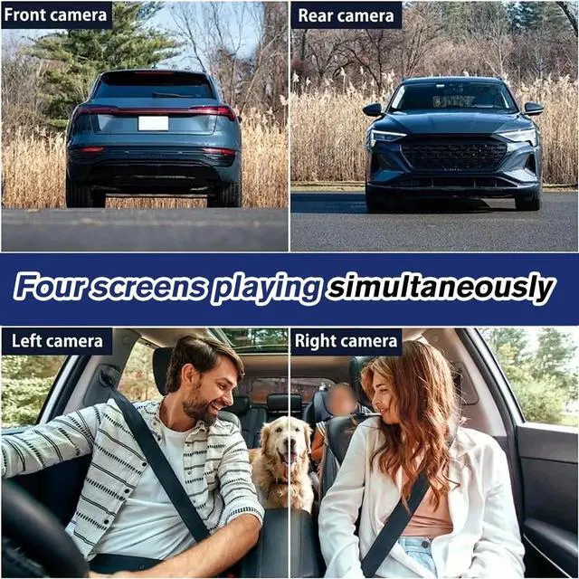 Alt view image 3 of 7 - 360° View 4 Channel 1080P HD Car Dash Cam Front and Rear Inside Left Right +64GB
