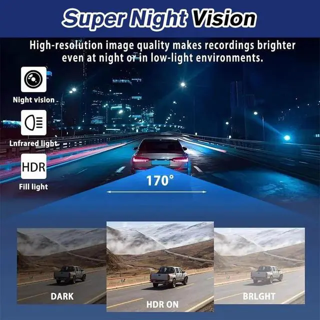 Alt view image 2 of 7 - 360° View 4 Channel 1080P HD Car Dash Cam Front and Rear Inside Left Right +64GB