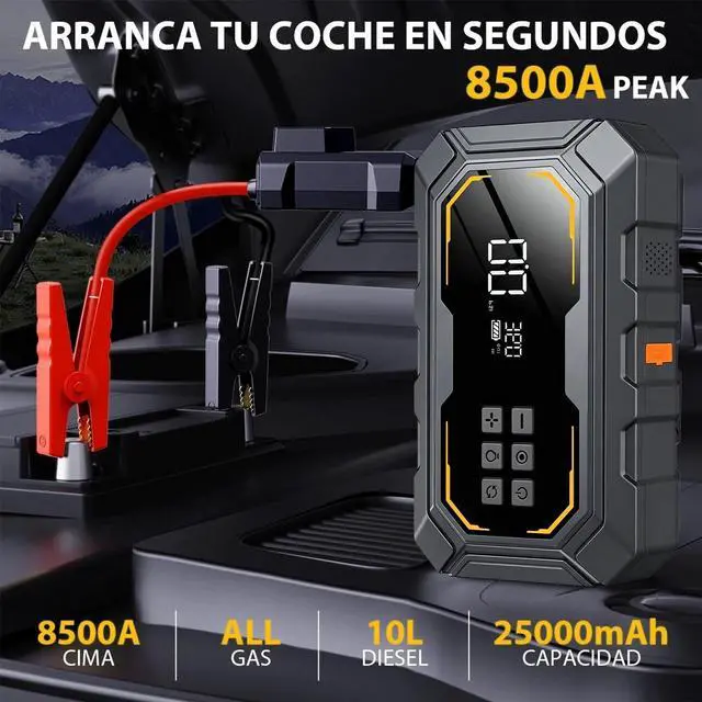 Alt view image 5 of 7 - Portable 5000A Jump Starter with Air Compressor Car Battery Jumper Starter Power