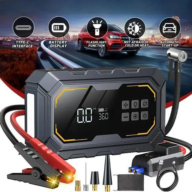 Main image of Portable 5000A Jump Starter with Air Compressor Car Battery Jumper Starter Power