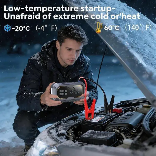 Alt view image 6 of 7 - Portable 5000A Jump Starter with Air Compressor Car Battery Jumper Starter Power