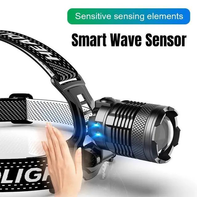 Alt view image 2 of 7 - 25000LM Super Bright LED Zoomable Headlamp USB Rechargeable Headlight Head Torch