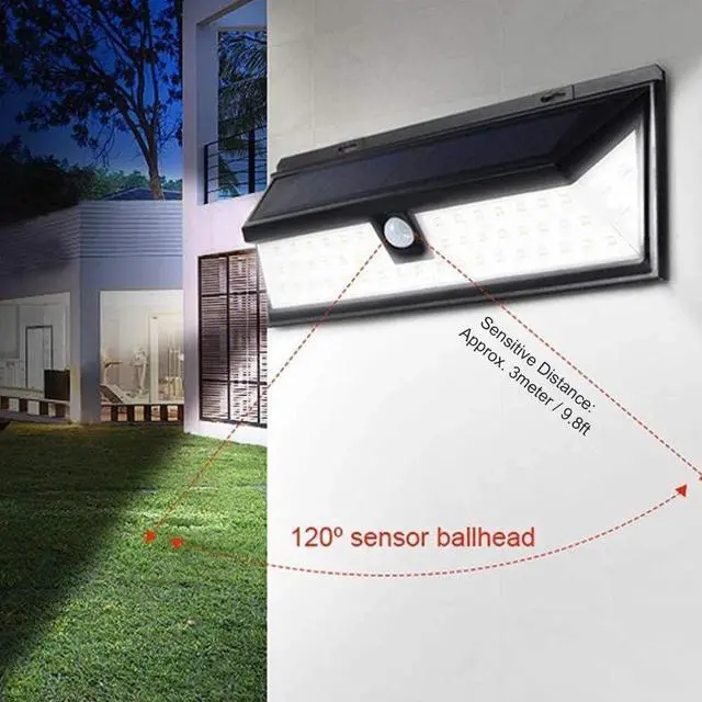 Alt view image 3 of 7 - 118 LEDS Light PIR Motion Sensor Outdoor Security Lamp Wall Garden Solar Power