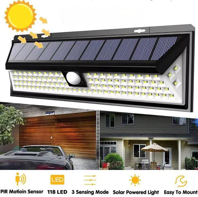Main image of 118 LEDS Light PIR Motion Sensor Outdoor Security Lamp Wall Garden Solar Power