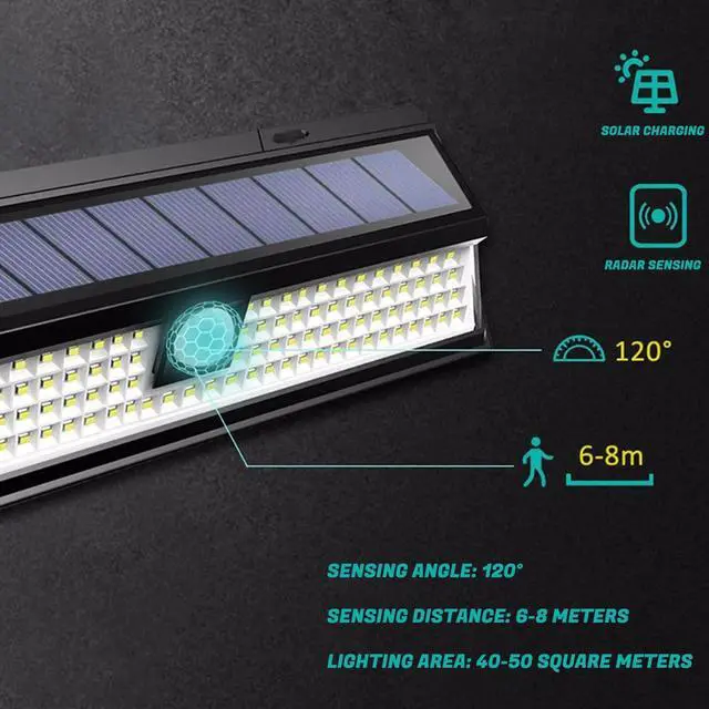 Alt view image 4 of 7 - 118 LEDS Light PIR Motion Sensor Outdoor Security Lamp Wall Garden Solar Power