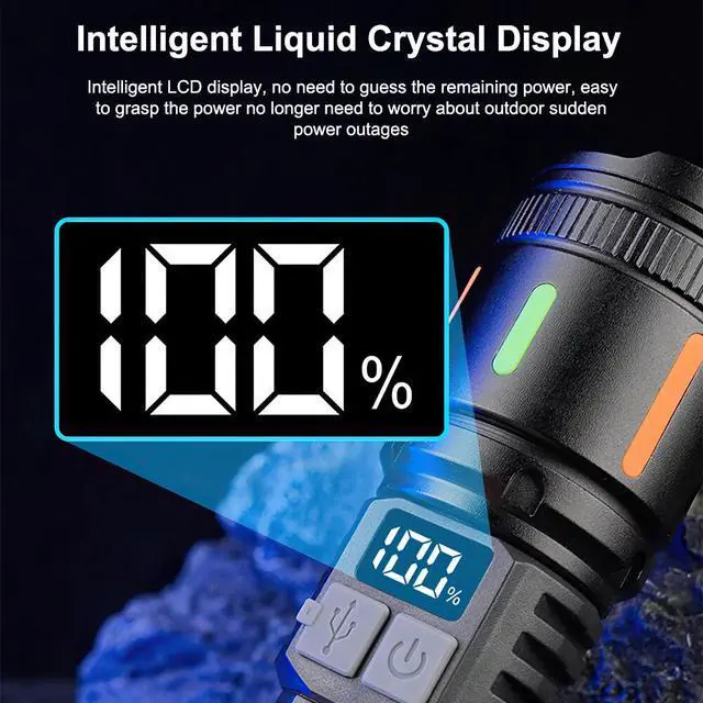 Alt view image 4 of 7 - 2Pcs 99000000 Lumen Super Bright LED Tactical Flashlight Rechargeable Work Light