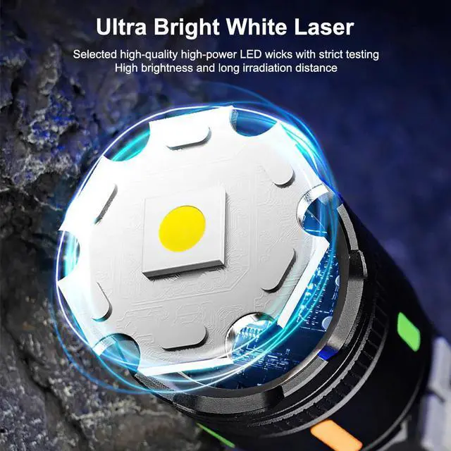 Alt view image 5 of 7 - 2Pcs 99000000 Lumen Super Bright LED Tactical Flashlight Rechargeable Work Light