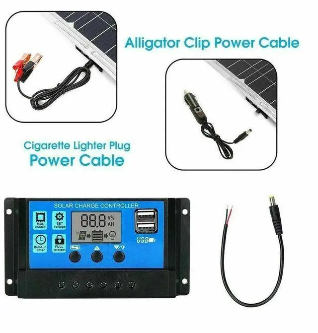 Alt view image 5 of 7 - 200W Solar Panel Kit 12V Battery Charger with 100A Controller Caravan Boat
