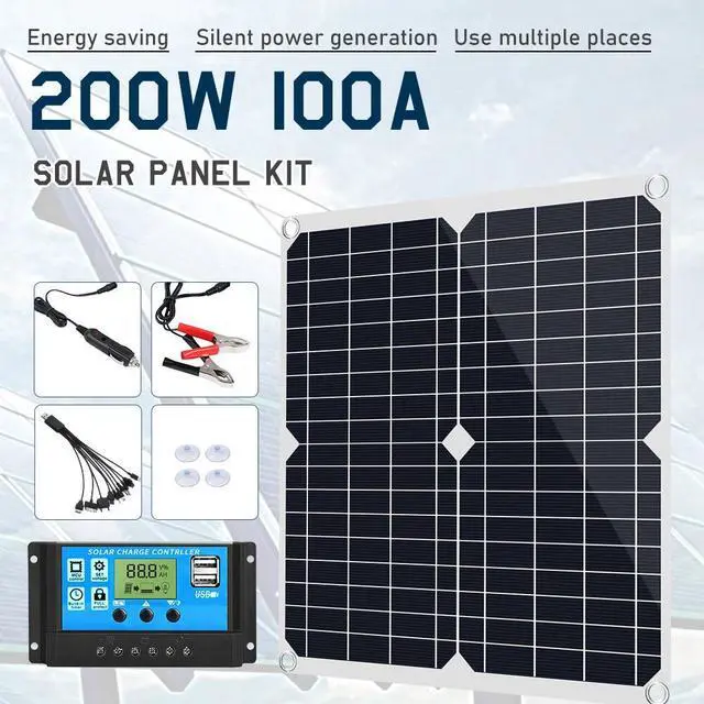 Main image of 200W Solar Panel Kit 12V Battery Charger with 100A Controller Caravan Boat
