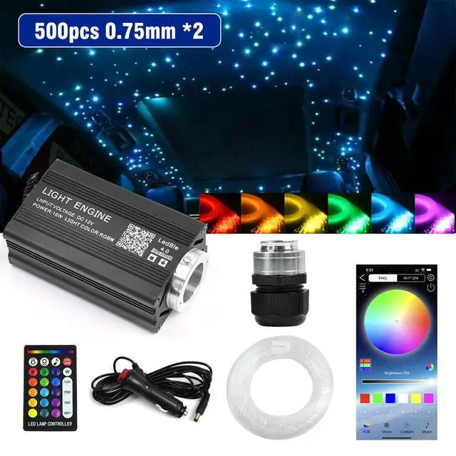 Alt view image 2 of 7 - 1000Pcs Car Headliner Star Light kit Roof Twinkle Ceiling Lights Fiber Optic
