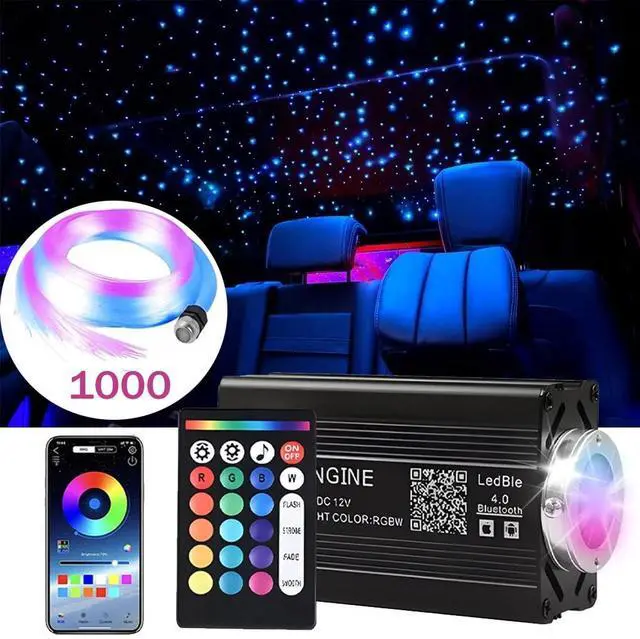 Main image of 1000Pcs Headliner Star Light kit Roof Twinkle Ceiling Light Optic Fiber Car Home
