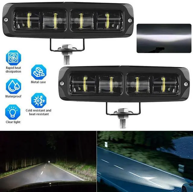 Main image of 2PCS 6inch LED Work Light Bar Spot Flood Pods Offroad Fog Lamp30W UTV SUV ATV