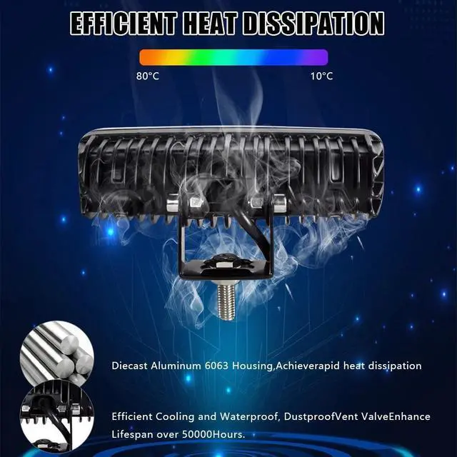 Alt view image 2 of 7 - 2PCS 6inch LED Work Light Bar Spot Flood Pods Offroad Fog Lamp30W UTV SUV ATV