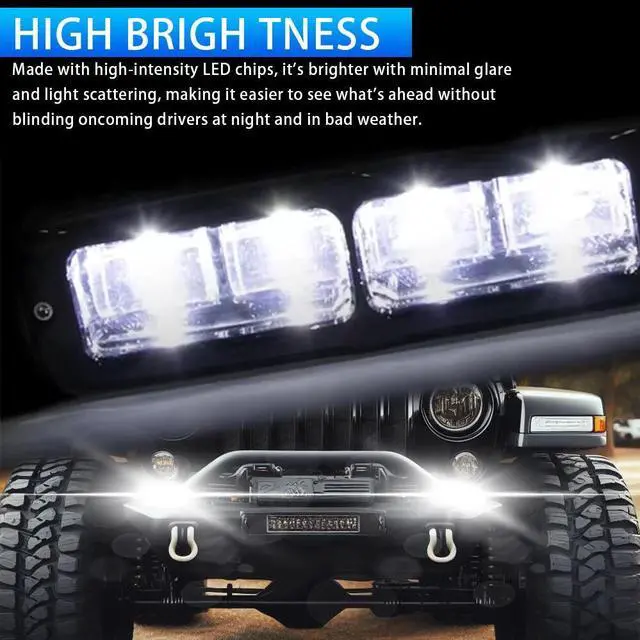 Alt view image 3 of 7 - 2PCS 6inch LED Work Light Bar Spot Flood Pods Offroad Fog Lamp30W UTV SUV ATV