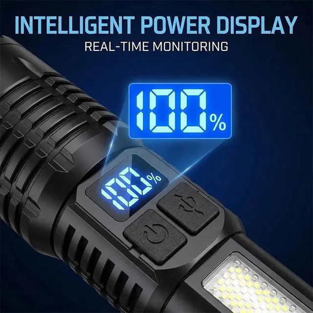 Alt view image 5 of 7 - Super Bright LED Tactical Flashlight Torch USB Rechargeable LED Work Lights