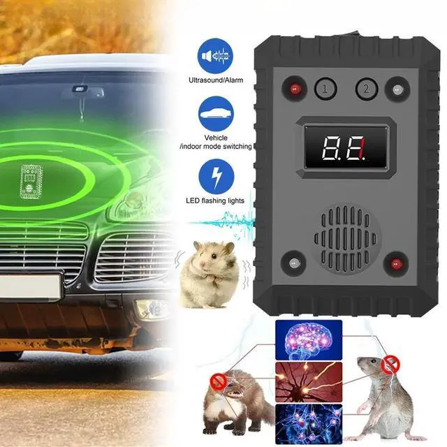 Main image of Car Ultrasonic Mouse Repeller Vehicle Rat Rodent Pest Animal Deterrent Repellent