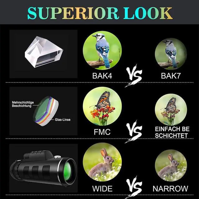 Alt view image 5 of 7 - Day Low Night Vision 80x100 Zoom Monocular Starscope Monocular Telescope BAK4