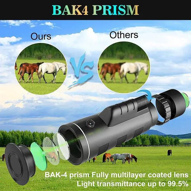 Alt view image 6 of 7 - Day Low Night Vision 80x100 Zoom Monocular Starscope Monocular Telescope BAK4