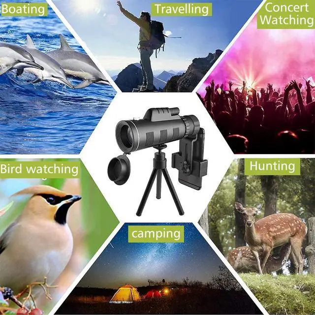 Alt view image 7 of 7 - Day Low Night Vision 80x100 Zoom Monocular Starscope Monocular Telescope BAK4