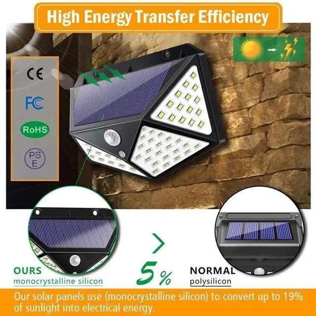 Main image of Waterproof 100 LED PIR Motion Sensor Solar Power Outdoor Garden Lamp Yard Light