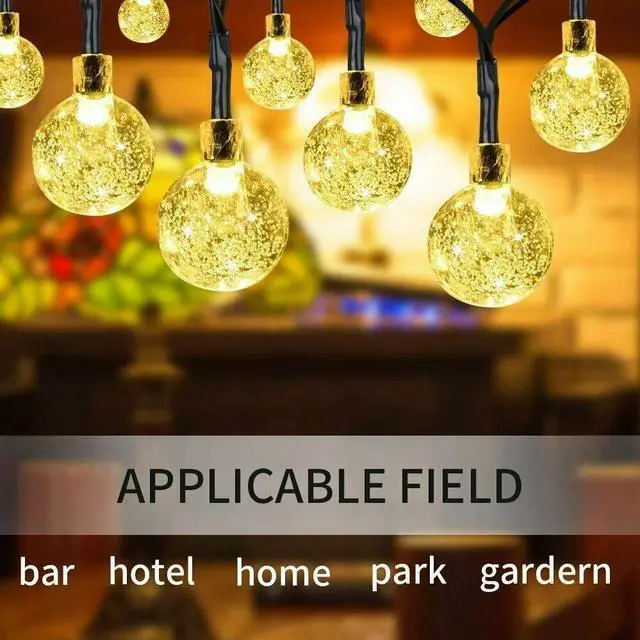 Alt view image 2 of 7 - Solar Powered 30 LED String Light Garden Path Yard Decor Lamp Outdoor Waterproof