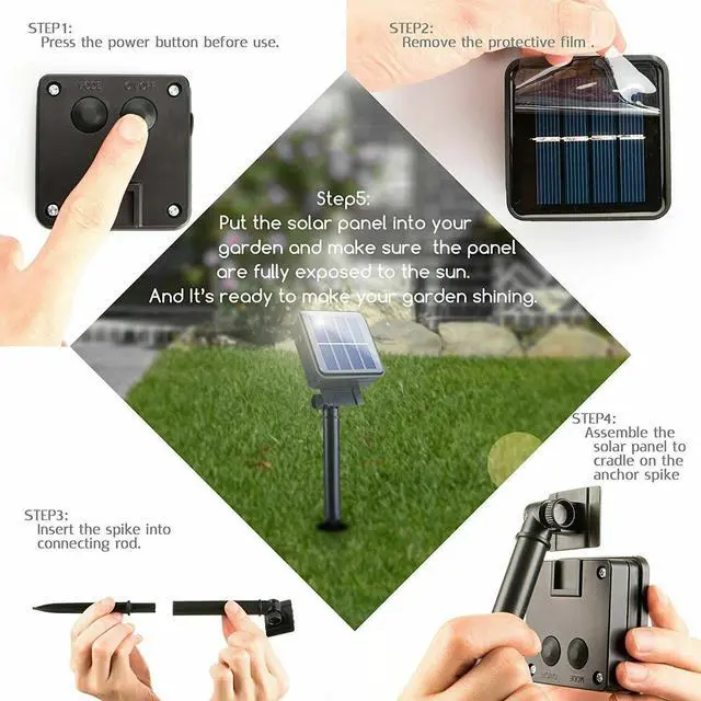 Alt view image 4 of 7 - Solar Powered 30 LED String Light Garden Path Yard Decor Lamp Outdoor Waterproof