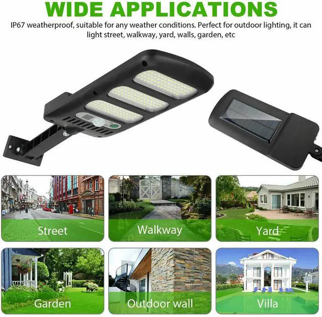 Alt view image 3 of 7 - 213LED Outdoor Solar Street Wall Light Sensor PIR Motion LED Lamp Remote Control