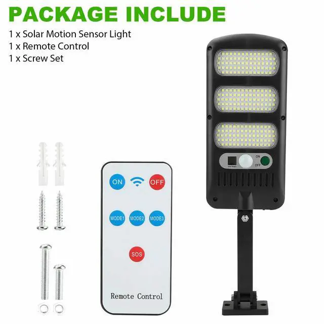 Alt view image 7 of 7 - 213LED Outdoor Solar Street Wall Light Sensor PIR Motion LED Lamp Remote Control
