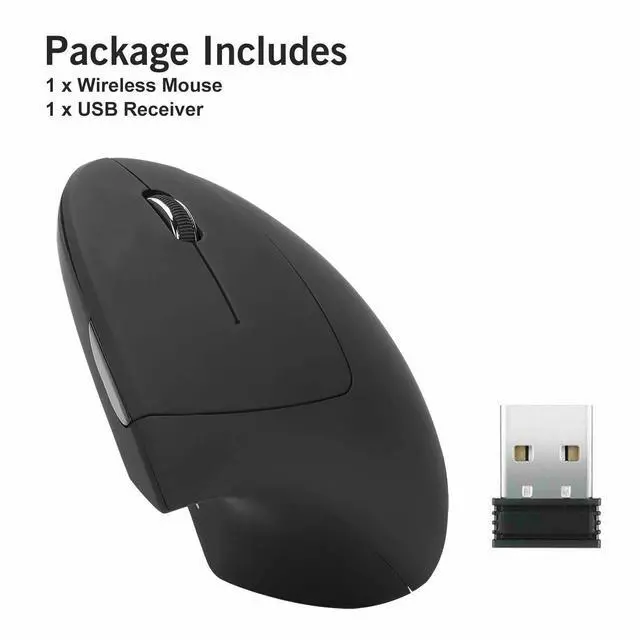 Alt view image 6 of 7 - Ergonomic Mouse Optical Vertical Mice 6 Keys USB Wireless 2.4GHz 1200DPI For PC