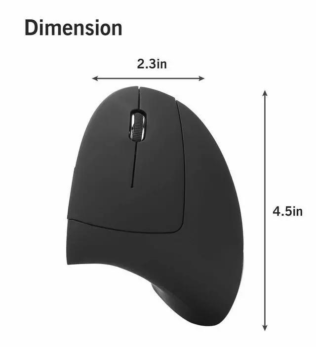 Alt view image 7 of 7 - Ergonomic Mouse Optical Vertical Mice 6 Keys USB Wireless 2.4GHz 1200DPI For PC