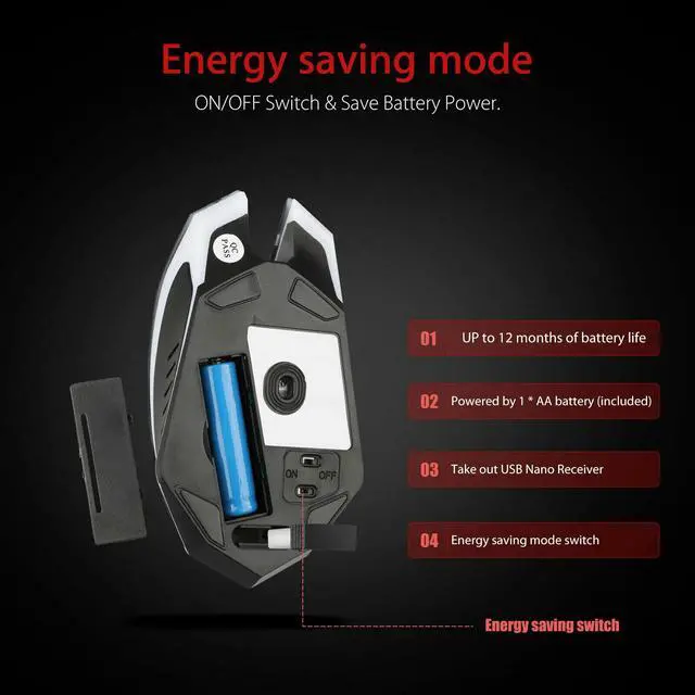 Alt view image 7 of 7 - Wireless USB Optical Mice Gaming Mouse 7 Color LED Backlit Rechargeable For PC