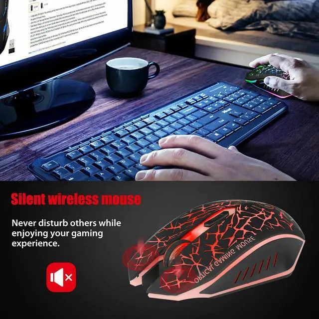 Alt view image 5 of 7 - Wireless USB Optical Mice Gaming Mouse 7 Color LED Backlit Rechargeable For PC