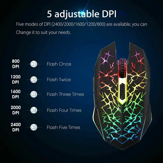 Alt view image 3 of 7 - Wireless USB Optical Mice Gaming Mouse 7 Color LED Backlit Rechargeable For PC
