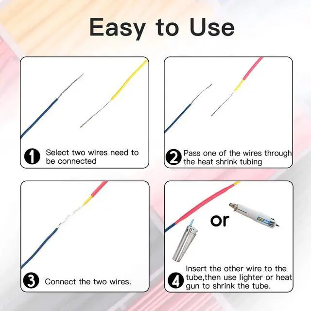Alt view image 4 of 7 - 1328 Pcs HEAT SHRINK Tubing Sleeve 2:1 Shrinkable Tube Wire Cable Assortment Kit