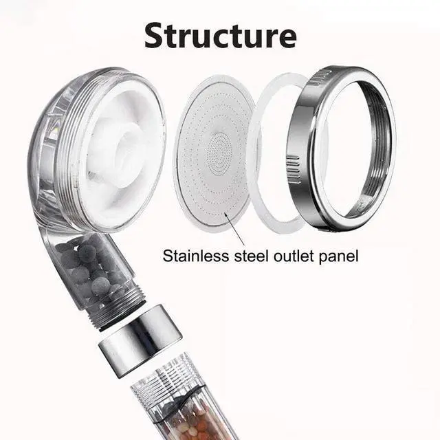 Alt view image 3 of 7 - Shower Head High Pressure 3 Settings Spray Handheld Shower heads with hose 5 Ft