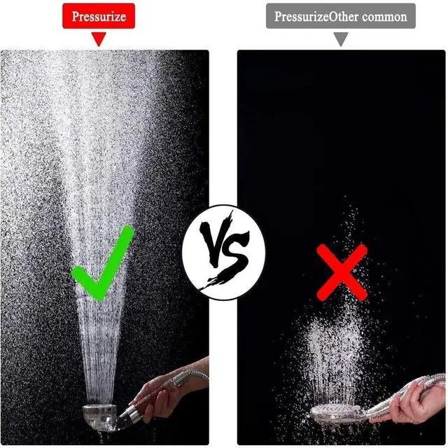 Alt view image 7 of 7 - Shower Head High Pressure 3 Settings Spray Handheld Shower heads with hose 5 Ft